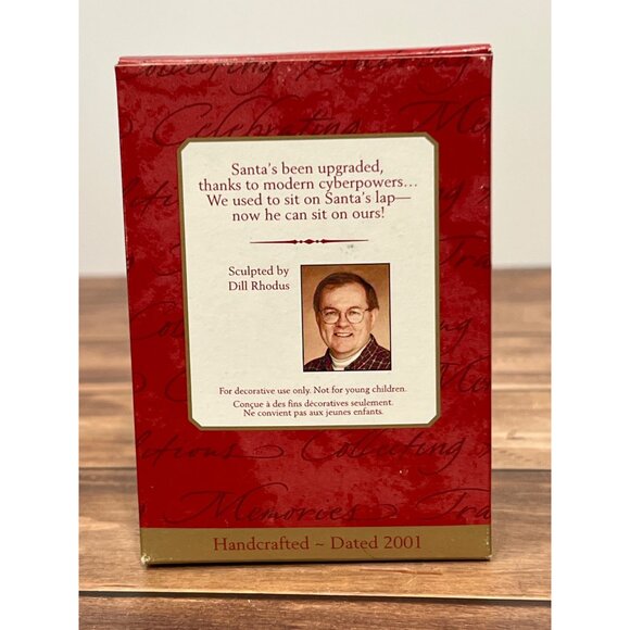 2001 HALLMARK KEEPSAKE ORNAMENT QX8972 LAPTOP SANTA - Picture 3 of 9